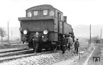 74 887 vom Bw Gotha im Bauzugeinsatz auf der Strecke Fröttstädt - Georgenthal (Thür) im Bahnhof Friedrichroda.  (11.1934) <i>Foto: Slg. Eisenbahnstiftung</i>