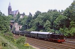 Eine weitere Fahrt des DGEG-Museumszug mit V 36 231 (Zugspitze) und V 36 204 (am Zugschluss) nach Wuppertal-Beyenburg in Wuppertal-Rauenthal. (10.06.1979) <i>Foto: Wolfgang Bügel</i>