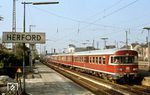 624 625 als Nt von Bielefeld nach Detmold in Herford. (09.04.1981) <i>Foto: Peter Schiffer</i>