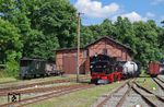 Der letzte Güterzug nach Pöhla macht sich in Oberrittersgrün parat. (16.07.2016) <i>Foto: Andreas Höfig</i>