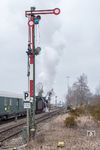 Ausfahrt des Sonderzuges nach Singen mit 001 150 im Bahnhof Rossberg. (19.03.2018) <i>Foto: Joachim Schmidt</i>
