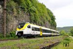 463 508 auf Probefahrt bei Ennepetal. Der von Siemens entwickelte Zug vom Typ Mireo soll ab 2020 u.a. für DB Regio in Baden-Württemberg verkehren und wurde deshalb im Landesdesign in gelb-weiß-schwarz lackiert. (18.05.2019) <i>Foto: Wolfgang Bügel</i>