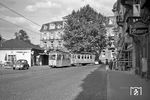 Tw 79 mit Bw 137 auf der Linie 8 (Bahnhofstraße – Rohrbacher Straße – Rohrbach – Leimen – Nußloch – Wiesloch) in Heidelberg. (29.08.1959) <i>Foto: Helmut Röth</i>