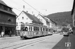 Tw 224 (Baujahr 1966) mit Bw 159 auf der Linie 8 nach Wiesloch in Heidelberg-Rohrbach. (03.06.1972) <i>Foto: Helmut Röth</i>