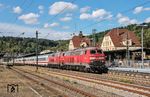 Nach einem kurzen Aufenthalt geht es für IC 2013 nach Oberstdorf mit 218 434 und 218 487 in Plochingen weiter. (28.09.2020) <i>Foto: Joachim Schmidt</i>