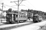 Oldtimertreffen in Busenbach: ET 4 (links) und ET 1, beide aus dem Jahr 1910. (12.08.1962) <i>Foto: Helmut Röth</i>
