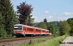 628 289 und 628 702 als RE 20737 (Basel Bad Bf - Erzingen) bei Wehr-Brennet zwischen Rheinfelden und Bad Säckingen. (13.05.2012) <i>Foto: Marvin Christ</i>