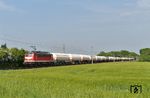 140 855 der TRIANGULA Logistik Calvörde mit einem leeren Gaskesselzug von Bad Schandau nach Böhlen bei Machern. (20.05.2023) <i>Foto: Ralf Opalka</i>