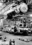 Bau der 82 034 bei der Maschinenfabrik Esslingen. Die Lok blieb von der Abnahme am 02.09.1951 bis zur Ausmusterung am 25.07.1967 ausschließlich beim Bw Emden stationiert. (1951) <i>Foto: Werkfoto</i>