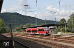 643 032 als RB 12724 nach Kaiserslautern Hbf in Bingen (Rhein) Hbf. Bis 1993 hieß der Bahnhof 135 Jahre lang Bingerbrück. (20.08.2017) <i>Foto: Marvin Christ</i>