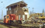 323 177 vor den Resten des Stellwerks "Mso" in Münster Hbf. (26.10.1985) <i>Foto: Bernd Kappel</i>