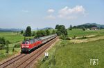 218 403 und 218 437 mit EC 194 nach Zürich HB bei Heimhofen. (23.06.2005) <i>Foto: Stefan von Lossow</i>