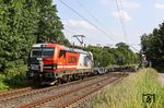 Die LOCON Logistik & Consulting AG ist ein mittelständisches Eisenbahnverkehrsunternehmen mit Hauptsitz in Berlin. Das Unternehmen wurde im Jahre 2002 gegründet und operiert mittlerweile deutschlandweit im Schienenverkehr. Die firmeneigene 192 060 befördet hier den DGS 90977 von Köln-Nippes nach Schwedt (Oder) bei Solingen-Ohligs. (07.06.2024) <i>Foto: Joachim Bügel</i>