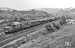 254 020 (ex E 94 020) vom Bw Engelsdorf mit einem Güterzug am Abzweig Saaleck.  (08.06.1980) <i>Foto: Martin Heller</i>