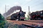 Während 01 1060 mit dem D 97 nach Hamburg-Altona durch den Bahnhof Bohmte röhrt, wartet dort 44 094 eine Überholung ab. (1968) <i>Foto: Robin Fell</i>