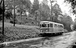 VT 1 (Talbot, Baujahr 1955) unterwegs in Lüdenscheid. Nach Stilllegung der Bahn kam der Triebwagen 1961 zur Inselbahn Langeoog. (22.09.1959) <i>Foto: Aad van Ooy</i>