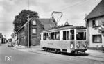 Tw 5 (Westwaggon, Baujahr 1949, Zweitbesetzung) an der Endhaltestelle in Baumberg. (01.07.1960) <i>Foto: Aad van Ooy</i>