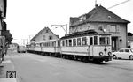 Tw 5 mit Bw 110, 104, 136 und 137 auf dem Weg nach Heidelberg an der Bundesstraße 3 in Schriesheim. (15.07.1959) <i>Foto: Aad van Ooy</i>