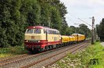 218 105 der Eisenbahn-Betriebsgesellschaft Neckar-Schwarzwald-Alb Rottweil (NeSA) mit DGS 52515 von Köln-Mülheim nach Hamm Rbf bei Solingen-Ohligs. (06.08.2024) <i>Foto: Joachim Bügel</i>