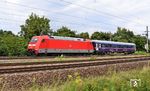 101 127 überführt einen Wagen des ÖBB-Nightjet nach Basel bei Ottersweier. Nachdem die DB AG Ende 2016 ihre Nachtzugverbindungen der City-Night-Line-Züge (CNL) wegen vermeintlicher Unrentabilität aufgegeben hatte, vermarktete die ÖBB die Nachtzüge unter ihrem neuen Markennamen ÖBB Nightjet. Die Fahrgastzahlen stiegen seitdem, mit Ausnahme während der Covid-19-Pandemie, bei der alle internationalen Verbindungen komplett ausgesetzt wurden, um rund 40 Prozent. (07.08.2024) <i>Foto: Thomas Gries</i>