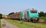 SNCF 475123 mit einem Umleiterzug Richtung Kehl bei Roppenheim. Die eigentliche Zuglok (185 094) hing diesmal am Zugschluss. (12.08.2024) <i>Foto: Thomas Gries</i>