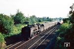 01 2084 (Bw Berlin Ostbf) mit dem D 925 nach Dresden auf dem Berliner Außenring bei Altglienicke. Im Hintergrund entschwindet gerade ein DR 175 (VT 18.16) als Ex 70 "Vindobona" (Wien - Dresden - Berlin). (1973) <i>Foto: Robin Fell</i>