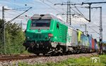 SNCF 475 113 mit BLS 465 412 vor einem Umleiter-Güterzug Richtung Kehl bei Appenweier. Grund ist die Tunnelsperrung der Rheintalbahn bei Rastatt. (17.08.2024) <i>Foto: Thomas Gries</i>