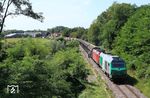 SNCF 475 128 mit DB 185 100 vor einem Umleiter-Güterzug bei Lauterbourg. So profitiert auch die DB vom von der SBB organisierten Umleiterverkehr? (22.08.2024) <i>Foto: Marvin Christ</i>