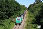 SNCF 475 128 vor MRCE-Dispolok 193 701 mit dem Umleiter-Güterzug DGS 46823 (Wörth - Offenburg) bei Lauterbourg Grenze auf der Bahnstrecke Wörth–Strasbourg. (22.08.2024) <i>Foto: Marvin Christ</i>