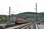 420 480 als Lt 70094 auf Überführungsfahrt von Aachen Rothe Erde nach München Steinhausen auf der Nahebrücke in Bingerbrück. (06.04.2024) <i>Foto: Marvin Christ</i>