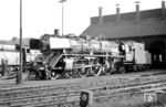 Die Rheiner 03 169 wartet im Bw Münster (Westf) Hbf auf die Rückfahrt ins Emsland. (05.10.1962) <i>Foto: Bernd Kappel</i>