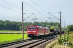 185 006 und 185 171 befördern einen EZ in Richtung Magdeburg bei Bornum nahe Königslutter am Elm. (06.09.2024) <i>Foto: Joachim Schmidt</i>