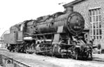 58 1244 (Henschel, Baujahr 1919) wartet im Bw Engelsdorf auf den nächsten Einsatz. (04.1970) <i>Foto: Dieter Wünschmann</i>