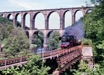 50 3666 mit dem legendären "Sandzug" Gag 56355 nach Glauchau am Göhrener Viadukt. (14.05.1986) <i>Foto: Joachim Schmidt</i>