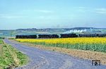 Hinter Alsfeld (Oberhess) befördern 01 1066 + 01 150 + 23 105 die zusammengekuppelten Sonderzüge als Dz 19146. (29.04.1990) <i>Foto: Joachim Bügel</i>