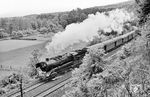 39 146 (Bw Limburg/Lahn) mit der Samstagsleistung des N 2447 nach Limburg (Lahn) nördlich von Lorsbach. (10.1961) <i>Foto: Karl-Ernst Maedel</i>