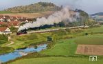 Die morgendliche Idylle im Wörnitztal durchbricht lautstark 50 4073 in Hoppingen. (20.09.2024) <i>Foto: Joachim Schmidt</i>