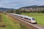 407 004 als umgeleiteter ICE 9553 (Paris Est - Frankfurt/M Hbf) bei Lützelsachsen. (12.09.2024) <i>Foto: Zeno Pillmann</i>