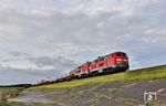 218 369 und 218 322 mit AS 1413 nach Niebüll am Beginn des Hindenburgdamms östlich von Morsum.  (02.10.2024) <i>Foto: Joachim Bügel</i>