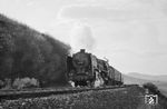 01 196 vom Bw Hannover Ost mit einem Schnellzug nahe der Blockstelle Reckershausen zwischen Friedland (Han) und Eichenberg. (04.1953) <i>Foto: Detlev Luckmann</i>