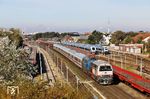 218 497 und PRESS 218 054 (ex 218 448) mit IC 2375 nach Frankfurt/M in Westerland-Tinnum. (06.10.2024) <i>Foto: Joachim Bügel</i>