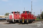 360 775 neben der Museumslok V 60 447 (ex 364 447) im Bw Hanau. (19.05.2018) <i>Foto: Marvin Christ</i>