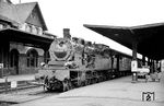 78 352 (Bw Hanau) wartet vor P 1373 nach Hanau im Bahnhof Wiebelsbach-Heubach an der Odenwaldbahn. (08.1962) <i>Foto: Karl-Ernst Maedel</i>