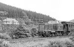 V 65 009 (Bw Marburg/Lahn) fährt mit P 1172 aus Korbach in Brilon Wald ein.  (08.1956) <i>Foto: Robin Fell</i>