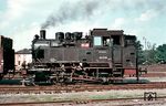 80 038 rangiert im Bahnhof Ansbach. Dort war sie nur kurz vom 15.01.1955 bis 06.09.1956 stationiert. (21.09.1955) <i>Foto: Carl Bellingrodt</i>