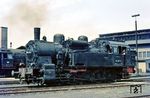 Eine weitere preußische T 16¹ wartet mit 094 597 (ex 94 1597) auf den Dienstantritt im Bw Hohenbudberg. (16.07.1969) <i>Foto: Bernd Kappel</i>