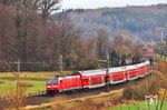 146 256 schiebt die RB 15514 nach Wächtersbach bei Wirtheim. (24.12.2024) <i>Foto: Joachim Bügel</i>