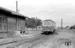 VT 174 (Görlitz, Baujahr 1926) auf der Wilstedt-Zeven-Tostedter Eisenbahn (WZTE) im Bahnhof Heeslingen, etwa 5 km östlich von Zeven. (09.1969) <i>Foto: Gerd Wolff</i>