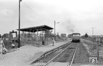 VT 4.44 fährt in den Haltepunkt Heidberg ein. (07.08.1969) <i>Foto: Gerd Wolff</i>