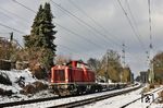 213 336 der Rheinischen Eisenbahn GmbH Linz (Rhein) mit DGV 93702 (Brügge/Westf - Linz/Rhein) in Solingen-Ohligs. (10.01.2025) <i>Foto: Joachim Bügel</i>